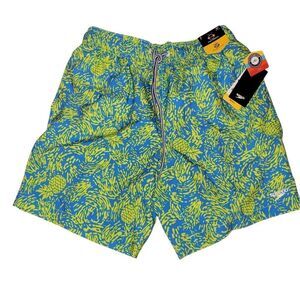 Speedo Men's Pineapple Swim Shorts/Trunks Size Small Blue/Green UPF 50+